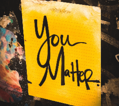 This is an image of sign that says you matter on it