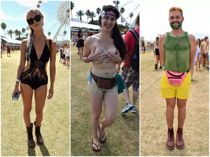 Boho style was still at the forefront of Coachella style, but some festivalgoers took more fashion risks in 2014.