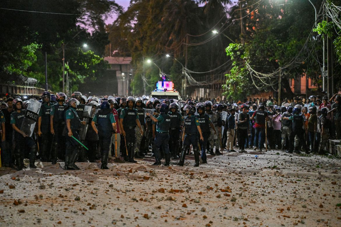 Photos: Violent student clashes leave scores injured in Bangladesh