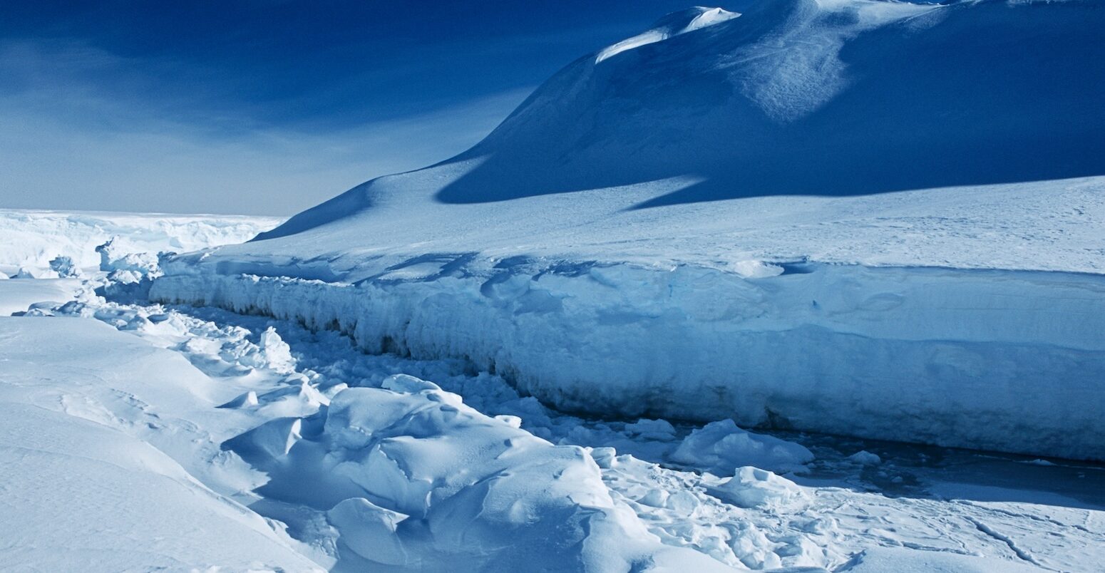 Riiser Larsen Ice Shelf in Weddell Sea, Antarctica.
