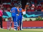 Rohit Sharma (L) and Virat Kohli (R) during the T20 World Cup