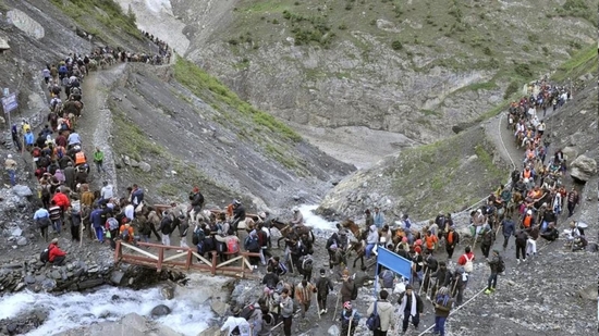The Yatra started early morning from the twin tracks. (HT File)
