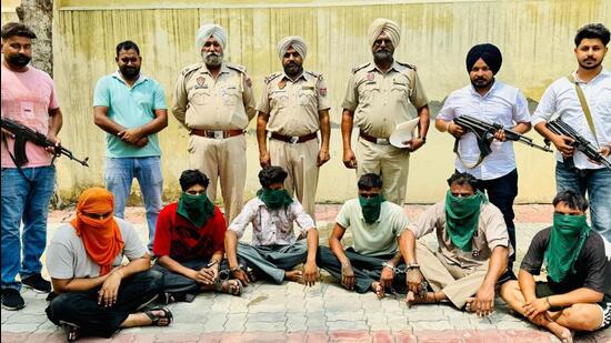 The arrested persons in police custody on Sunday.