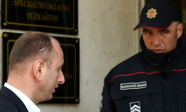 Milan Knežević leaves the prosecution building in February | Boris Pejovic/EPA