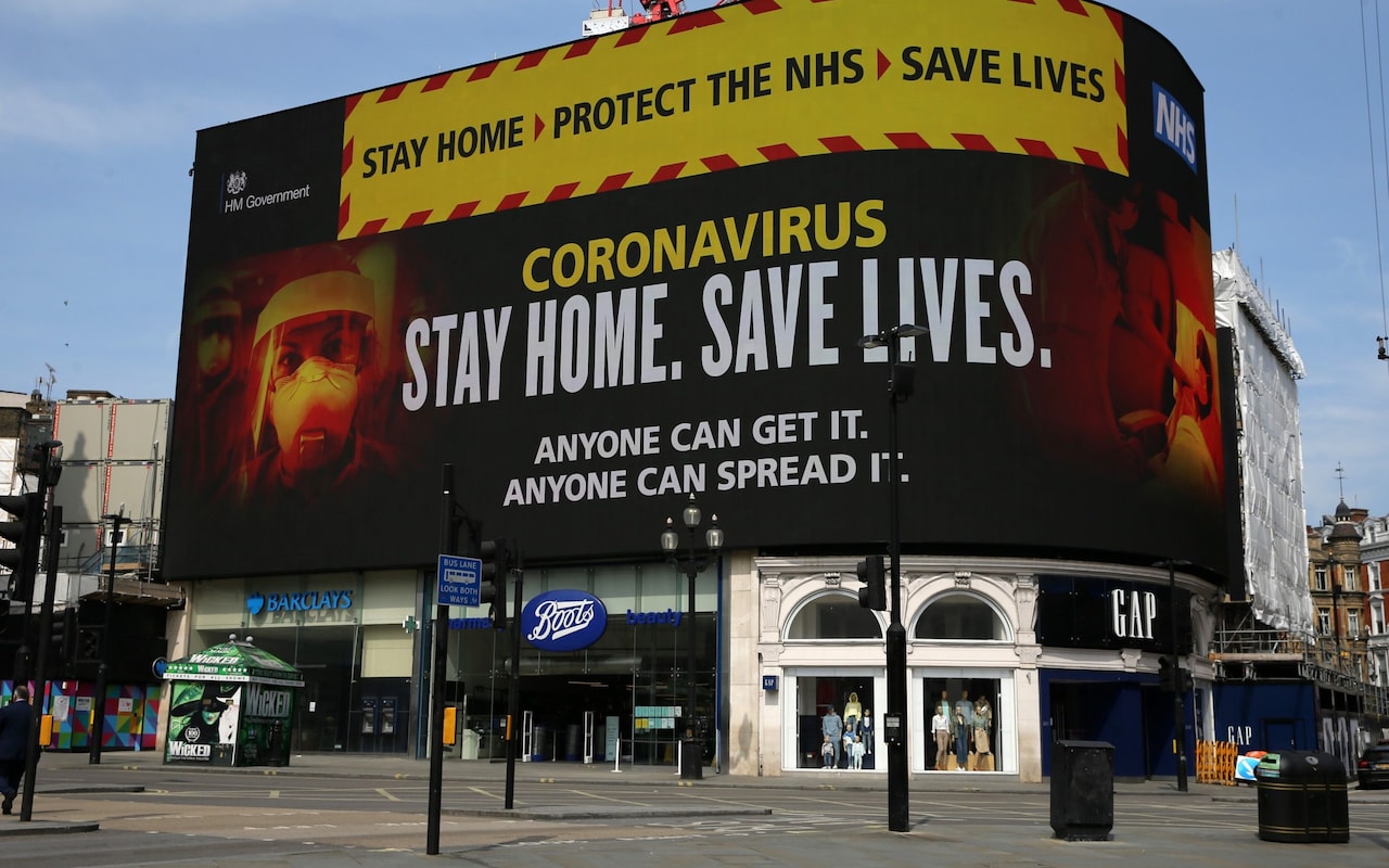 NHS signage about coronavirus advice