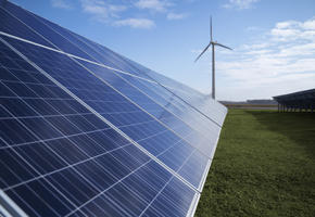 solar panels wind power plant
