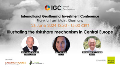 Exploration insurance for geothermal projects to be highlighted at IGC Invest