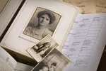 Vintage family photo album and documents