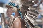 Native American man in head dress