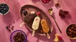 Magnum’s new mood-inspired ice cream flavours - Chill, Euphoria and Wonder - unwrapped on a serving dish and ready to eat.