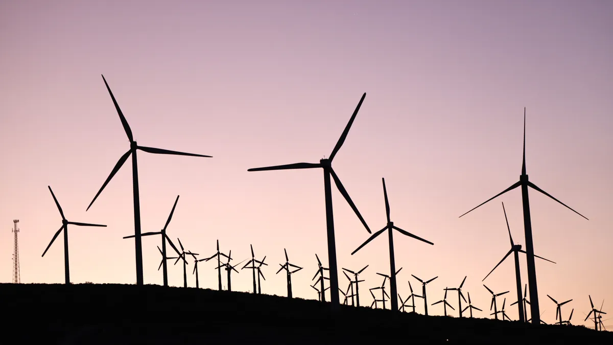 Wind turbines operate at a wind farm on March 05, 2024 near Palm Springs, California.