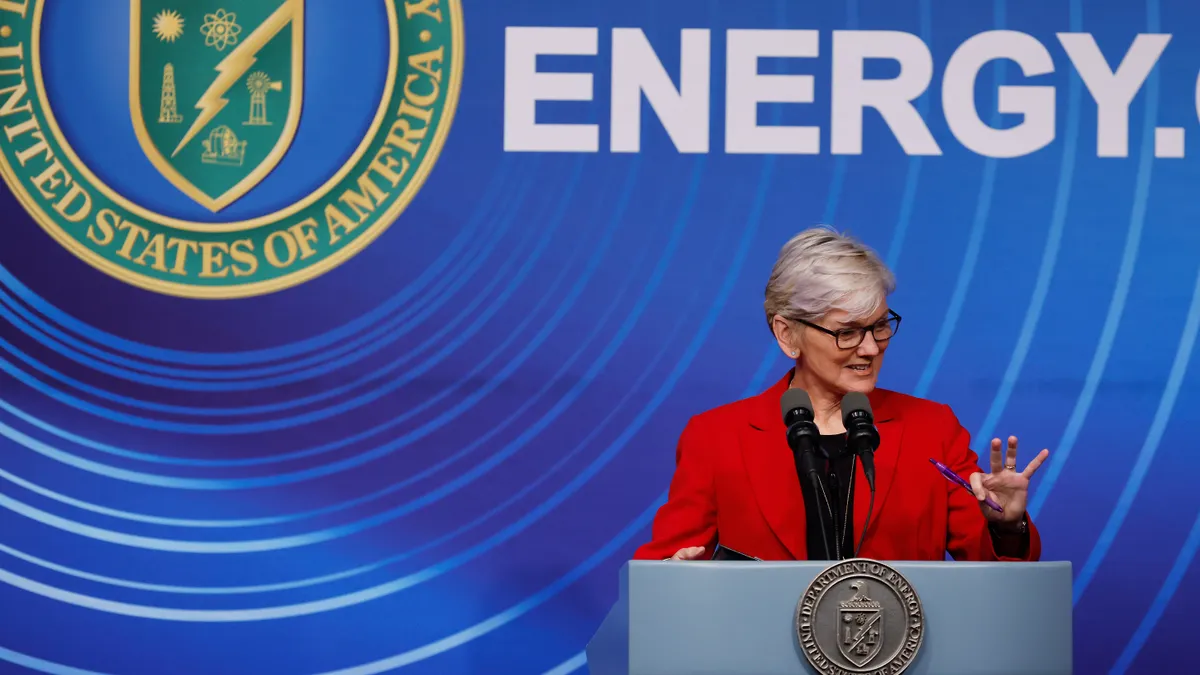 U.S. Energy Secretary Jennifer Granholm holds a news conference at the Department of Energy headquarters to announce a breakthrough in fusion research on December 13, 2022 in Washington, DC.